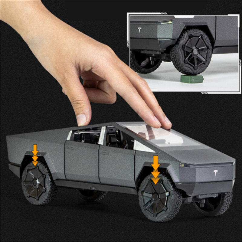 Модель автомобиля-пикапа Tesla Cybertruck, литье под давлением, металлическая игрушка, модель внедорожника, модель автомобиля, 1/24