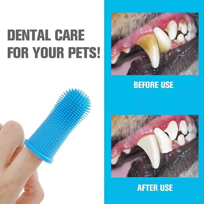 Cepillo de dientes de silicona para perros y gatos, herramienta de limpieza de dedos supersuave, cuidado del mal aliento, no tóxico, novedad de 2022
