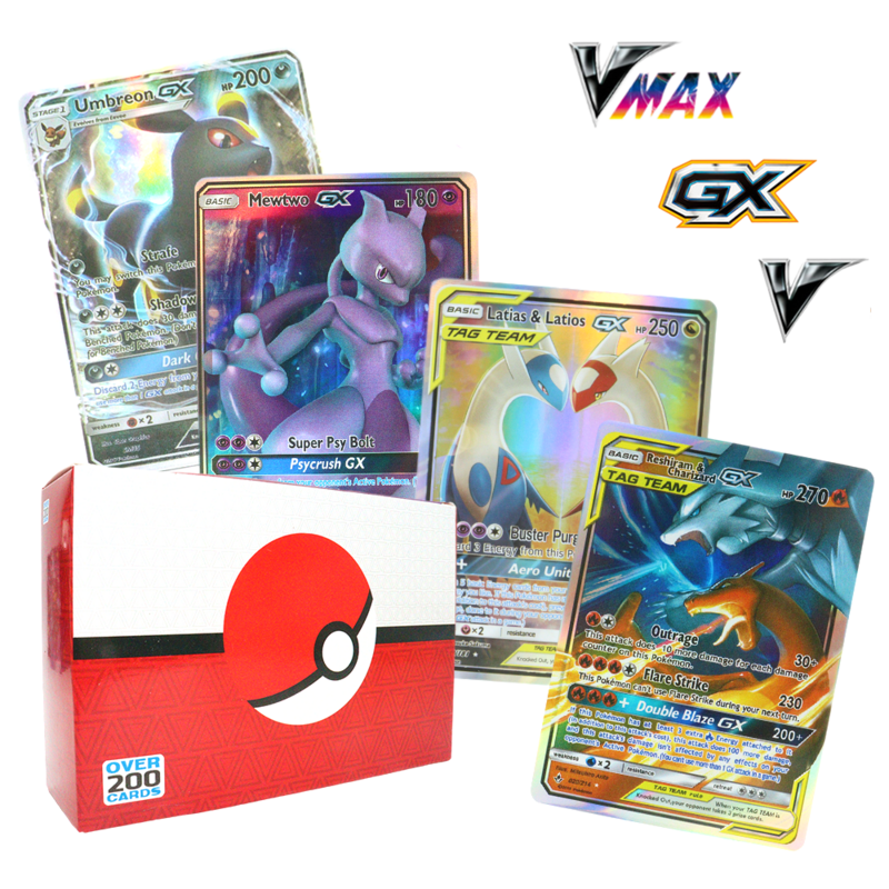 New English 20-300pcs Pokemon Card Vmax GX EX Tag Team MEGA Pikachu Charizard Mewtwo Game Battle Hobbies Collection Gift Toys