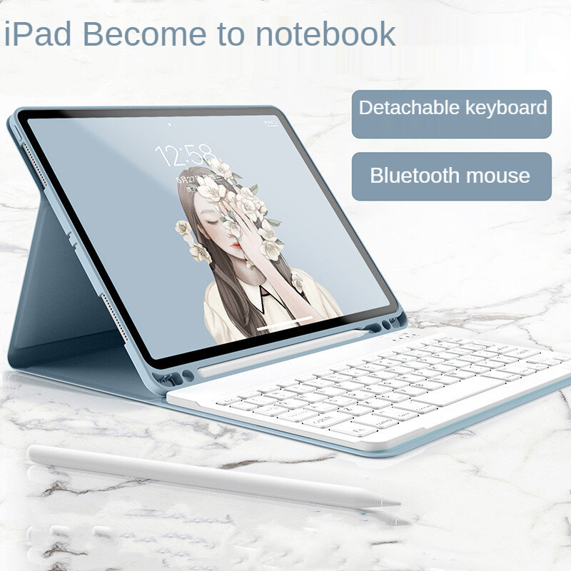Untuk iPad Pro 11 2021 Casing dengan Keyboard untuk iPad Ke-9 8th 10.2 Air 4 iPad Air 2020 Air 2 1 Casing Bluetooth Keyboard Mouse Setelan