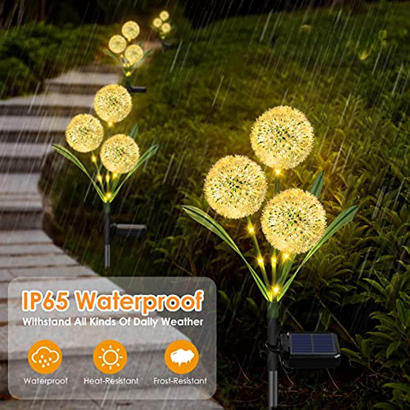 Уличные светодиодные садовые фонари на солнечной батарее, многоцветное водонепроницаемое украшение, солнечные Одуванчики, цветы IP65 светильник для сада, лужайки, двора, свадьбы