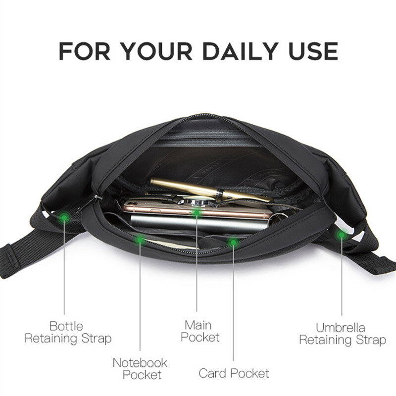 Fashion Multi-Use Waterproof EVA Shoulder Sling Crossbody Bag Big Capacity Anti-Theft Short Travel Shockproof Messenger Bags Men