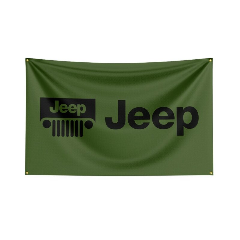 Banner da corsa stampato digitale in poliestere con bandiera JEEP 3x5 Ft per Car Club