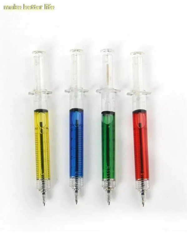4ชิ้น/ล็อต Liquid เข็มฉีดยารูปร่างสำนักงานเครื่องเขียนอุปกรณ์เสริมปากกาปากกาเขียนเครื่องมือ