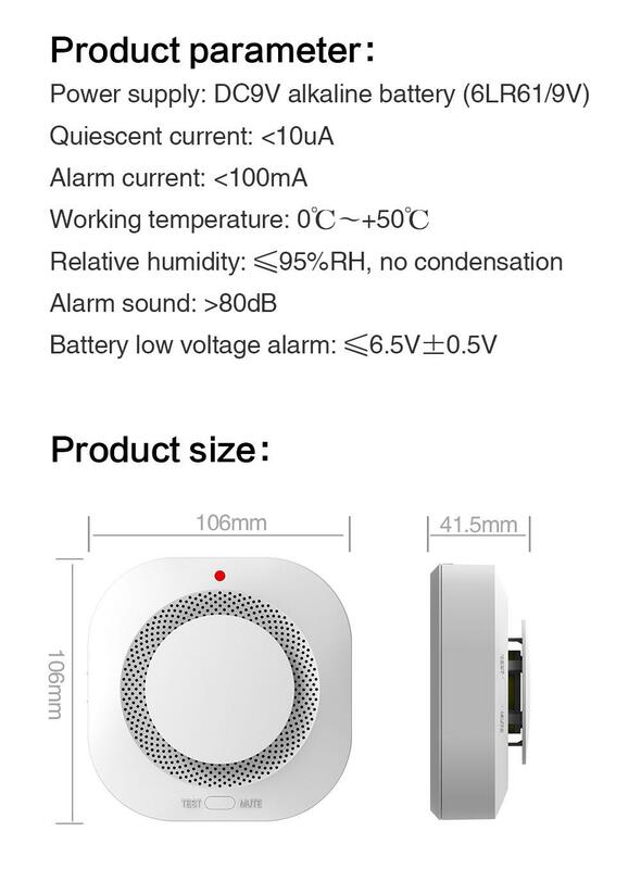 Tuya-Detector de humo con WiFi, combinación de alarma para casa, sistema de seguridad para el hogar, bomberos con Alexa