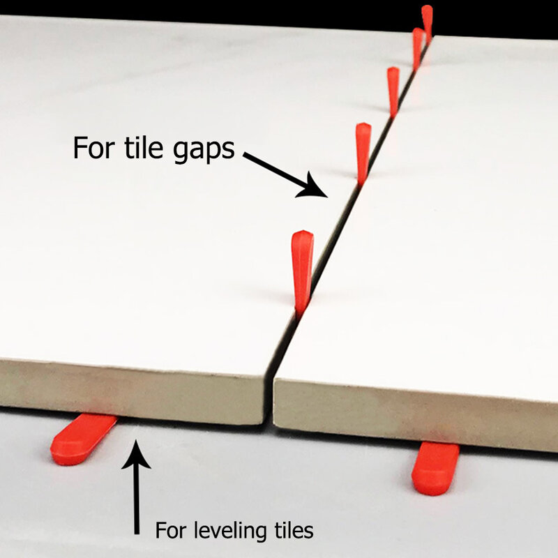 100Pcs Tile Leveling System Spacers Clips Impact- Resistant Ceramic Floor Wall Spacer Leveling Tiling Accessory Kit