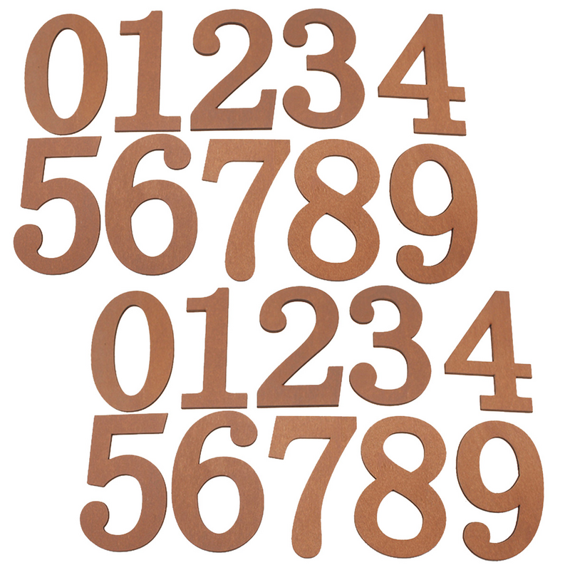 나무 숫자 수학 숫자 모양 장식품, 가정용 교육 장난감 (갈색), 2 세트