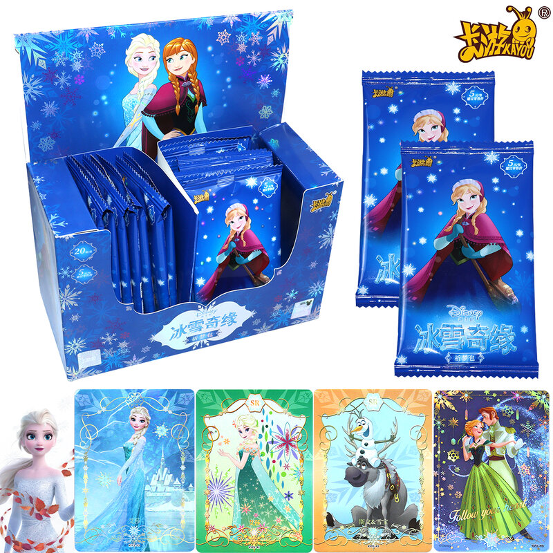 Coleção Cartões Filme Anime Periféricos SSR Anna Elsa Olaf para Crianças Brinquedos Flash Card Gift Frozen KAyou Original Disney Girls