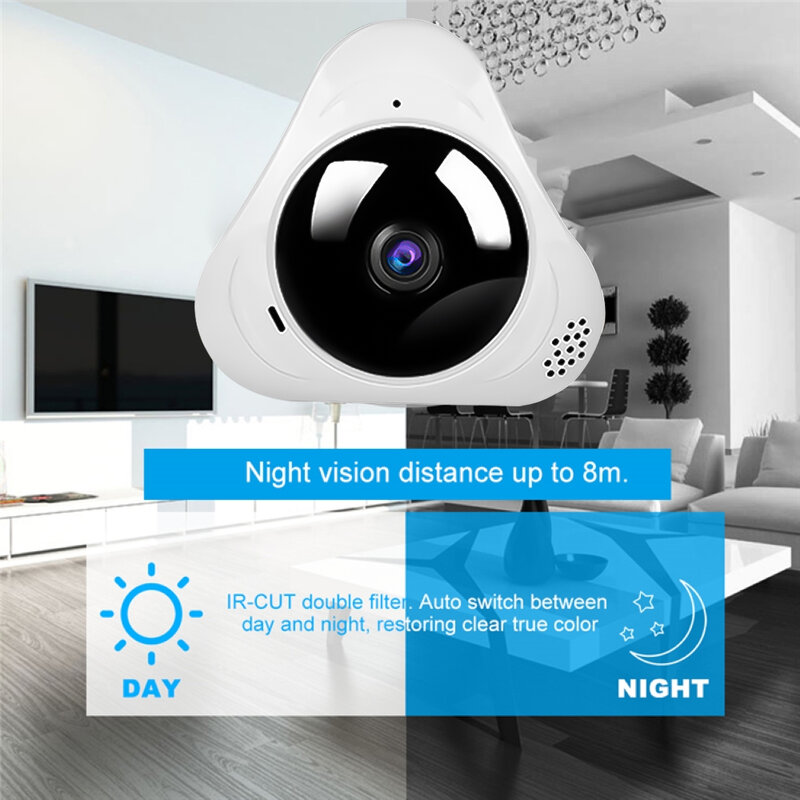 Caméra panoramique sans fil pour bébé, mini fisheye intelligent, sécurité intérieure, télévision en circuit fermé, 360 degrés, LLN2, YOON2