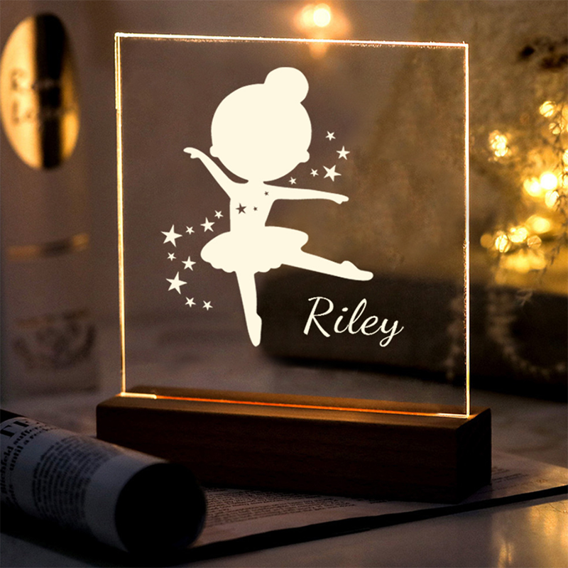 개인화 된 이름 어린이 아크릴 밤 빛 사용자 정의 생일 크리스마스 선물 어린이 침실 아기의 보육 램프 Dropship