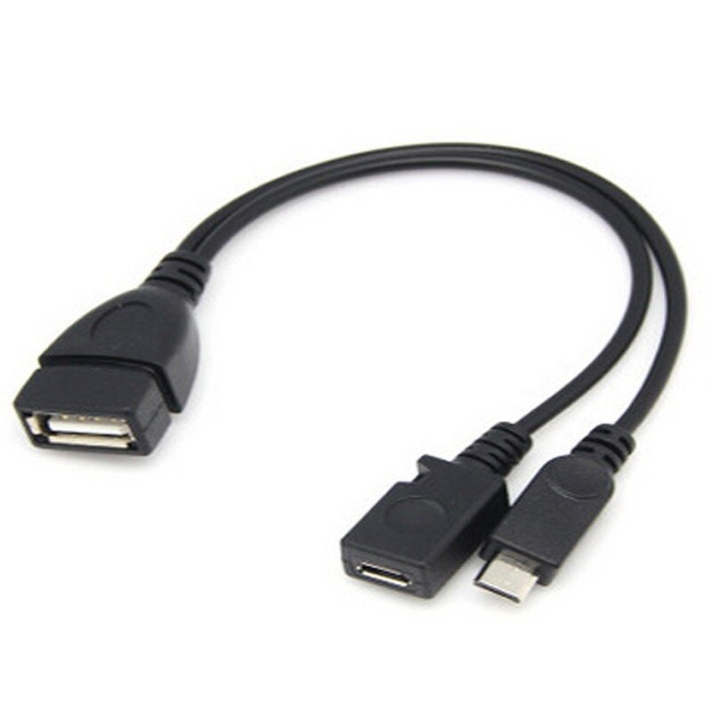 1 buah adaptor USB mikro 2 In 1 OTG, Host Power Y Splitter USB ke mikro 5 Pin kabel Pria Wanita