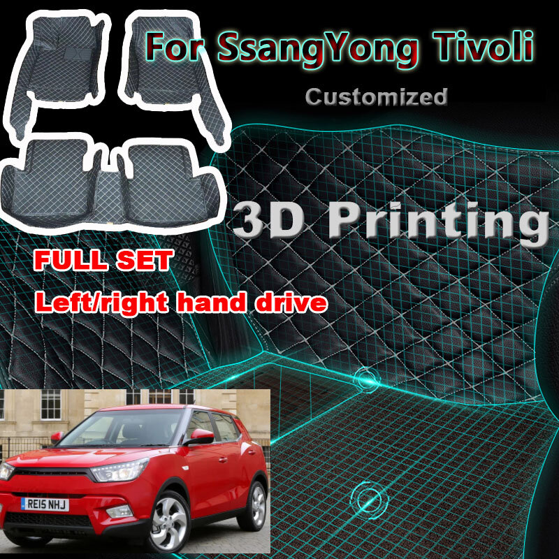 Dywaniki samochodowe dla SsangYong Tivoli XLV Air Grand LUVi 2015 ~ 2022 podkładka ochronna luksusowe maty dywany skórzane dywany samochodowe akcesoria