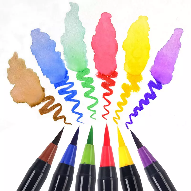 Marcador de arte aquarela escova canetas para material escolar papelaria desenho livros para colorir manga caligrafia 20 pçs cores