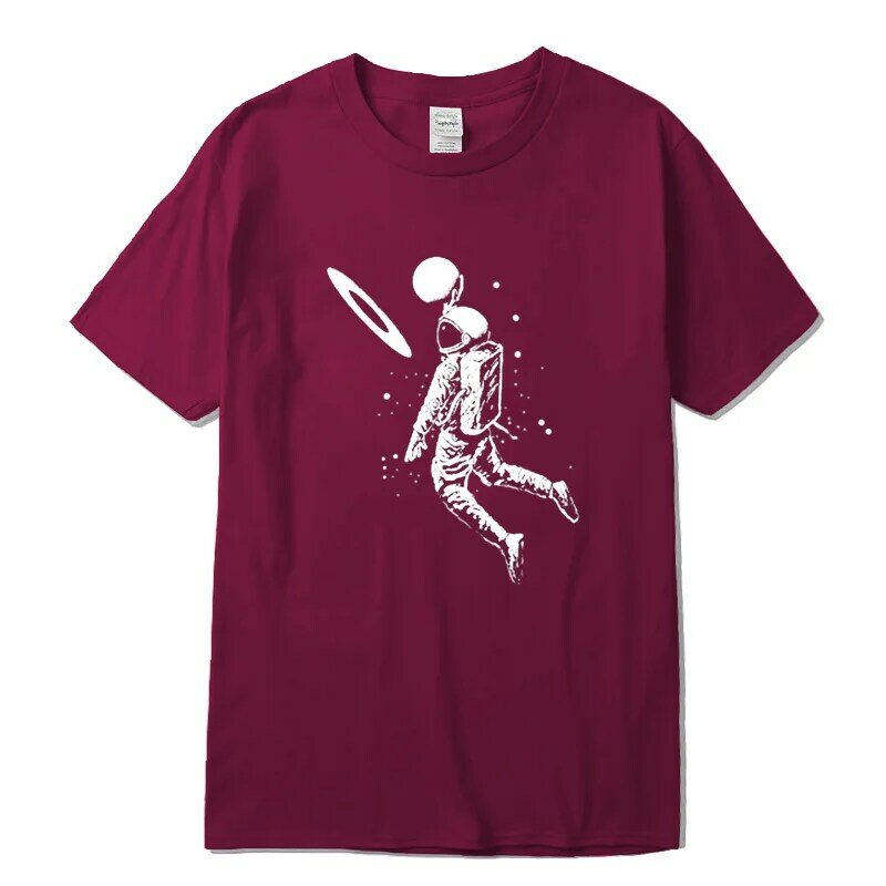 Футболка мужская с коротким рукавом, смешной принт Луны, астронавта, Повседневная Свободная рубашка с круглым вырезом