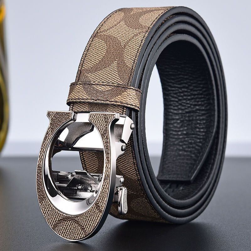 New Famous Brand Belt Men Top Quality Genuine Luxury Leather Belts for Men,Strap Male Metal Automatic C Buckle belt