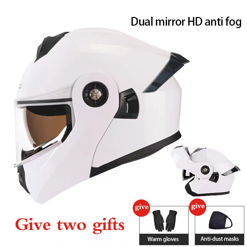 Capacetes da motocicleta para homens e mulheres completa capacetes de proteção solar verão dupla lentes todas as estações universal facelift capacete