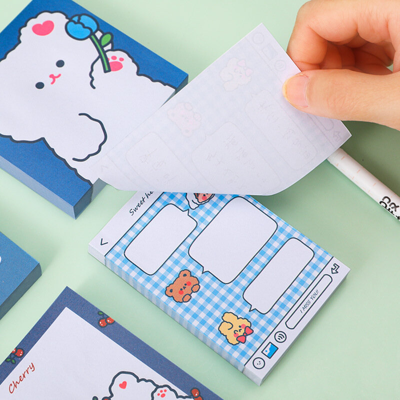 80Page Korea kartki samoprzylepne kreatywny słodki miś książka uczeń wiadomość N razy wysłany dziewczyna kreskówka papiernicze Kawaii biuro notatnik