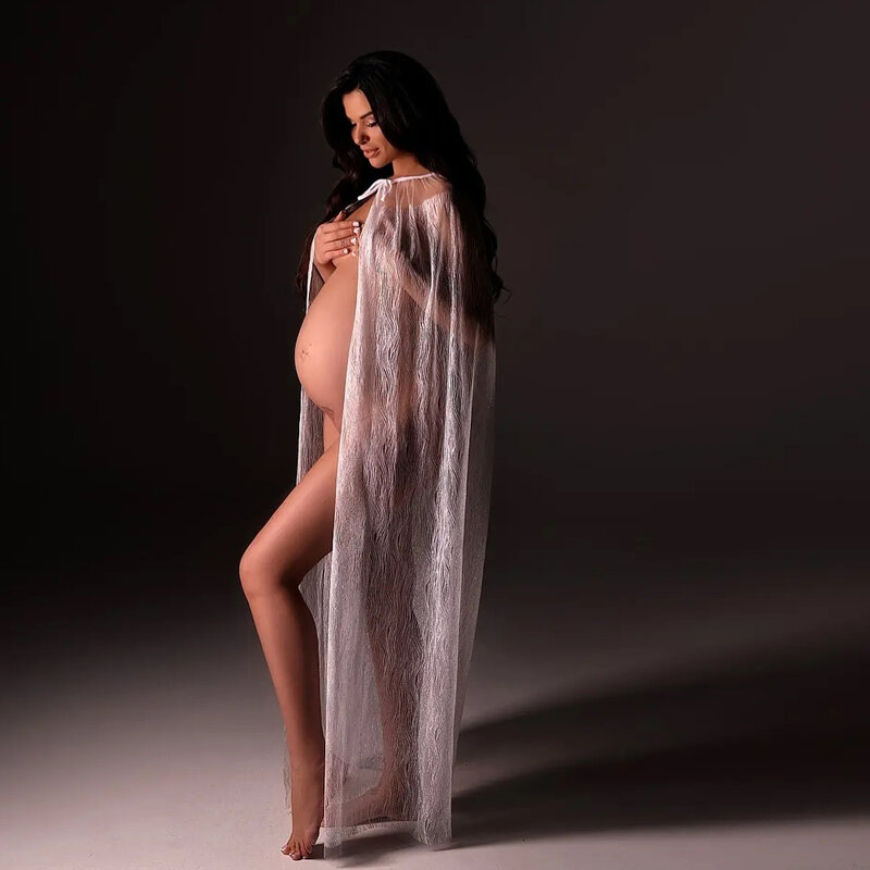Sesja zdjęciowa sukienka fotograficzna dla kobiet seksowna elegancka pozłacana tkanina wodociągowa peleryna do fotografii ciążowej kostium imprezowy