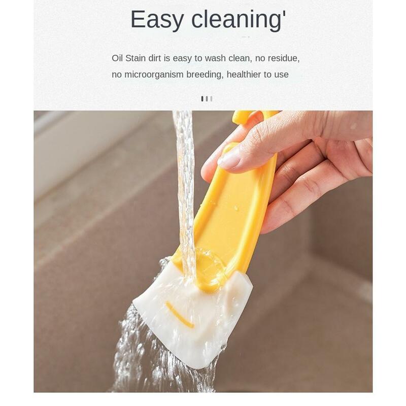 Kitchen Silicone Scraper Cleaning Spatula Oily Scraper Artifact Rice Rice Brush Cooker Cleaning Pot Washing Grain M2T2