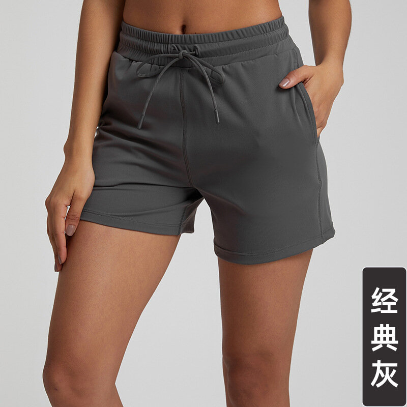 Luluwomen-pantalones cortos de secado rápido, absorción de humedad y absorción del sudor, antideslumbrantes para deportes, correr, Fitness y Yoga, Verano