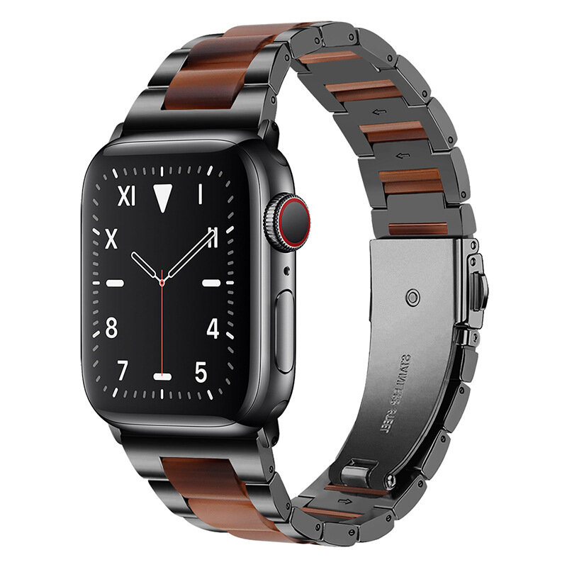 Logam + Tali Resin untuk Apple Watch Band Wanita Gelang Pergelangan Tangan Korea Iwatch 7 6 5 4 3 45Mm 41Mm 44Mm 42Mm 40Mm 38Mm Aksesori
