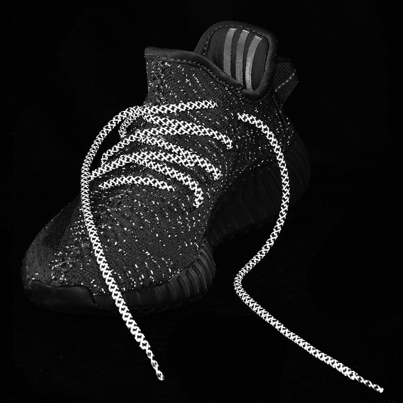 100/120/140cm corda reflexiva laços cadarços bestselling round segurança sapato laços para yeezy 350 700 750 bota tênis shoestring