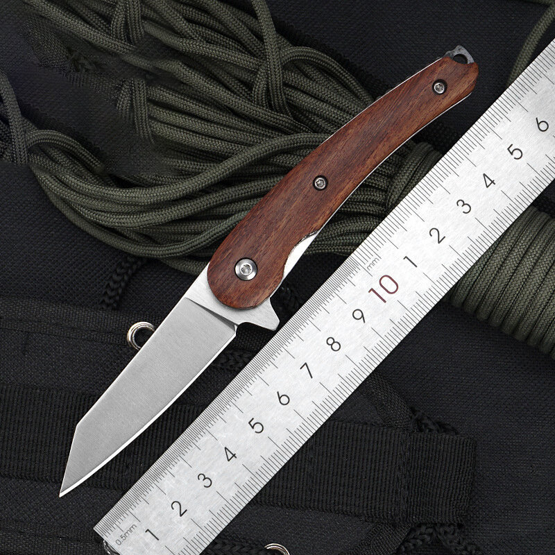 Alta qualidade d2 lâmina de madeira lidar com faca dobrável tático bolso segurança sobrevivência ao ar livre faca militar edc Tool-BY87