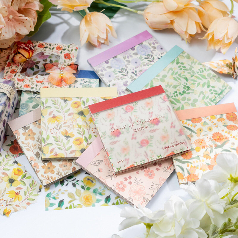 1 set/lotto appunti materiale carta floreale spazzatura diario di carta diario Scrapbooking carte sfondo decorazione carta