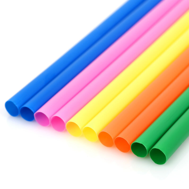 100 шт. цветные большие одноразовые соломинки сверхдлинные смелые пластиковые питьевые Детские чайные соломинки ручной работы