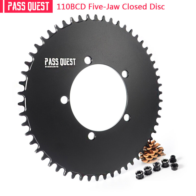 Pass Quest 110 / 5 BCD 110BCD กลม/วงรีจักรยานเสือหมอบวงแหวนแคบกว้าง42T-58T สำหรับ3550 APEX สีแดง