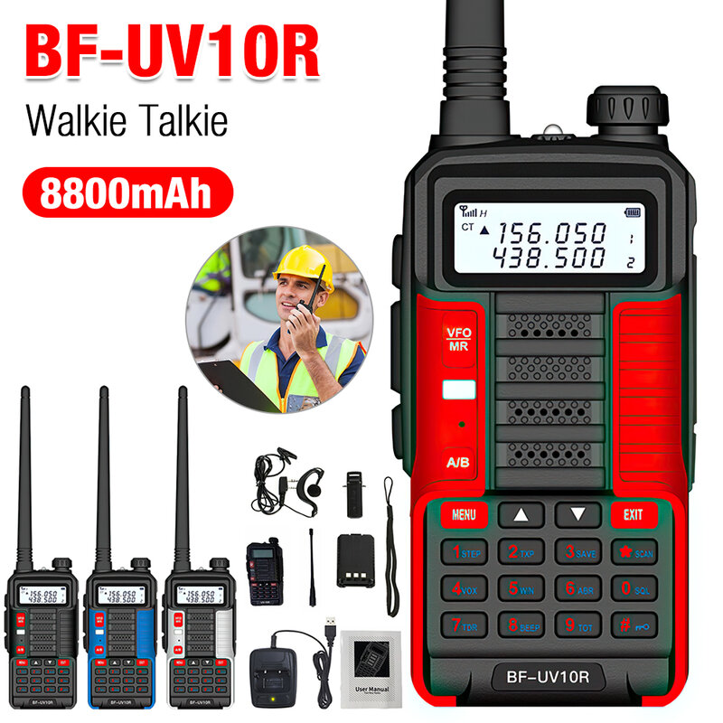 Para baofeng UV-10R walkie talkie handheld transceptor de rádio portátil mini handheld alto poderoso walkie talkie para ao ar livre