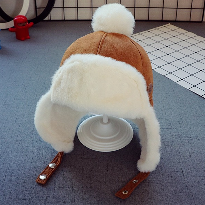 เด็กทารกใหม่เด็กหมวกเด็กหู Muff ฤดูหนาว Warm Plush หมวกฝ้ายกลางแจ้ง Lei Feng หมวก Beanie ของขวัญ2-3ปี