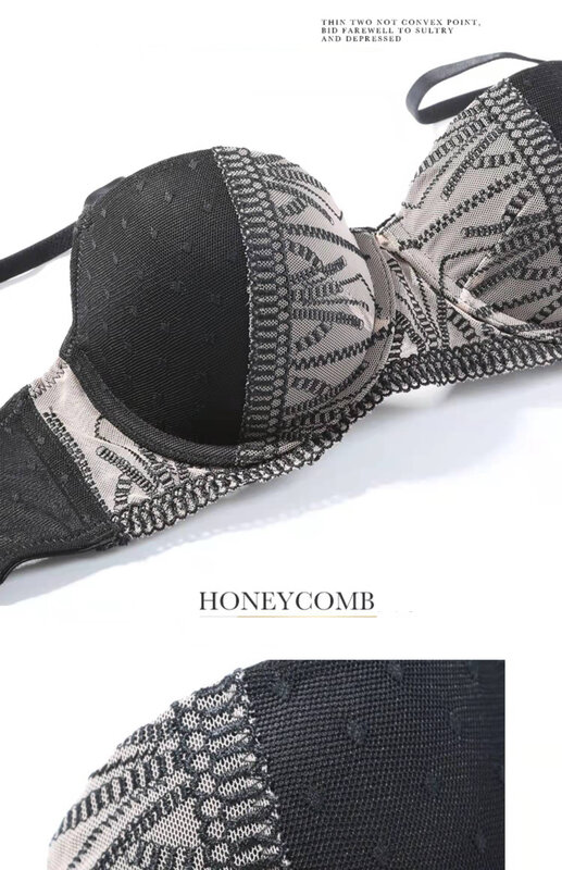 Klassieke Geometrische Vrouwen Ondergoed Set Kant Sexy Push-Up Bh En Panty Sets Voor Vrouwen Lingerie