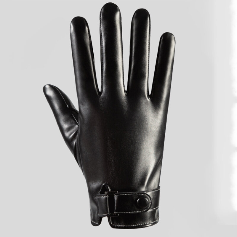 Männer Frauen PU Leder Schwarz Handschuhe für Telefon Touchscreen Flexible Winddicht Warme Thermische Handschuhe Neue Hohe Qualität Nicht-slip fäustlinge