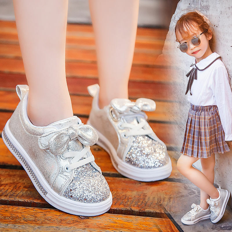 Zapatillas de deporte para niños y niñas, zapatos de lentejuelas a la moda para bebés y niños pequeños, zapatos suaves antideslizantes, zapatos ligeros de primavera y otoño