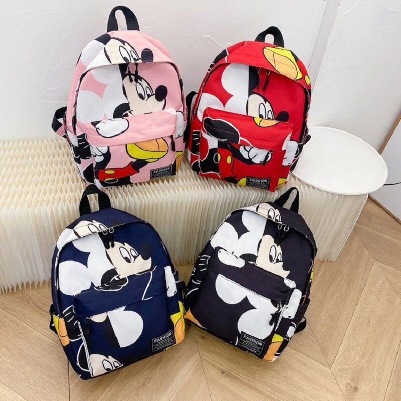 2022 Disney Mickey mouse Children's School Bag Kindergarten Boy Girl Baby Backpack Minnie Plush Bag Cartoon Backpack Kid's Gifts