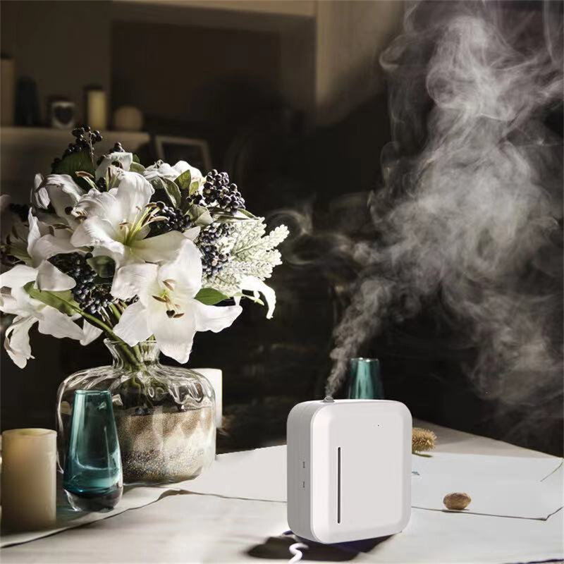 Aplikasi Seluler Mesin Penyebar Aroma Minyak Wangi 150Ml Fungsi Pengatur Waktu Aroma Listrik Esensial dan Baterai Berlaku untuk 200m2