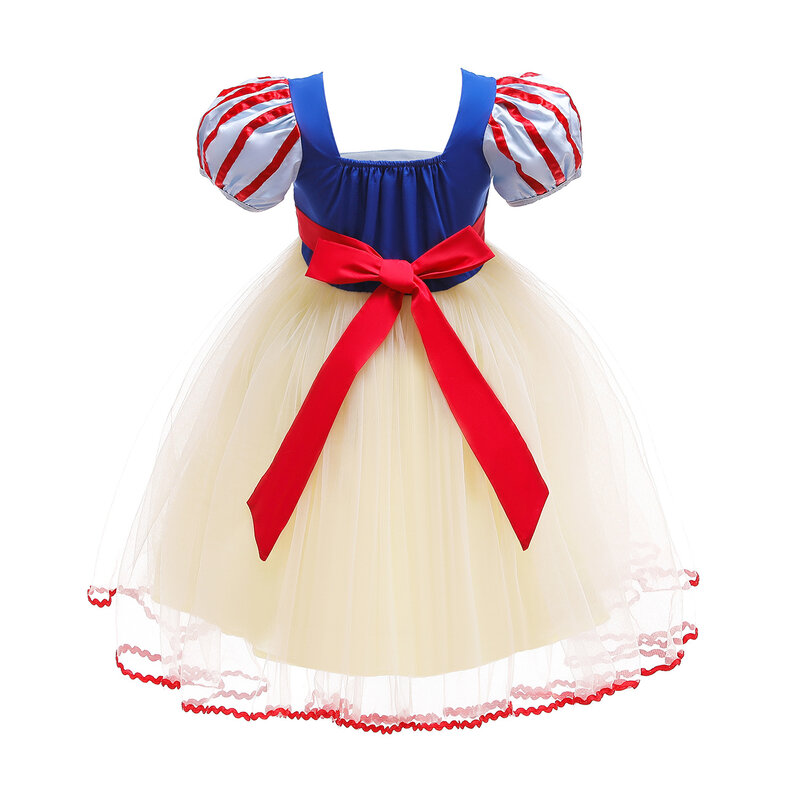 Baby Girl Snow White Dress Infant Luxury Princess Cosplay Costume Kids Dress Up Snow White Clothing For Halloween Party