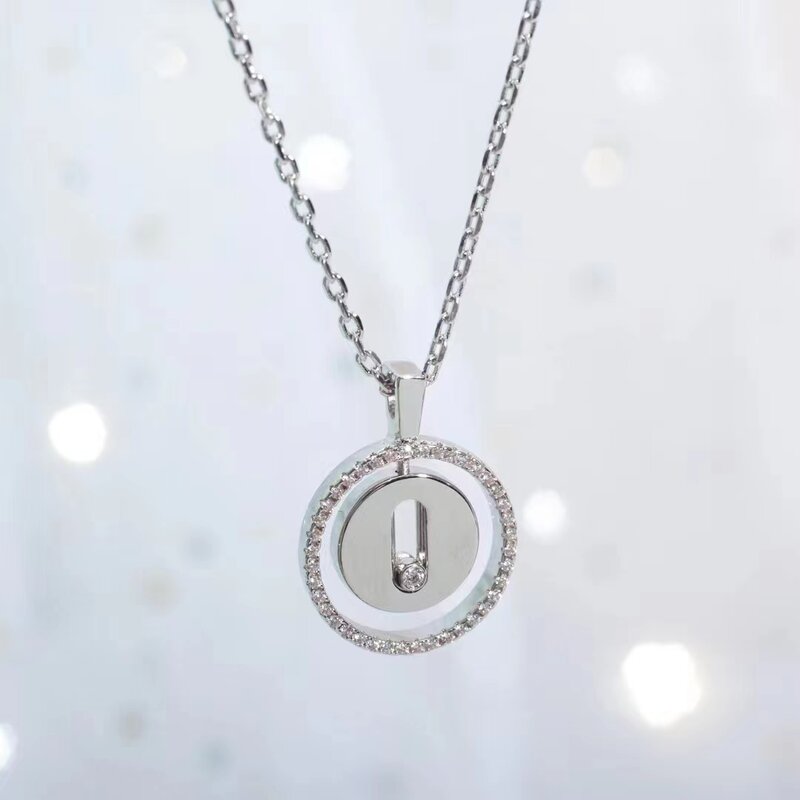 Europejskie luksusowe biżuteria 925 srebro oryginalny Design Logo naszyjnik kobiety moda osobowość Party łańcuszek do obojczyka