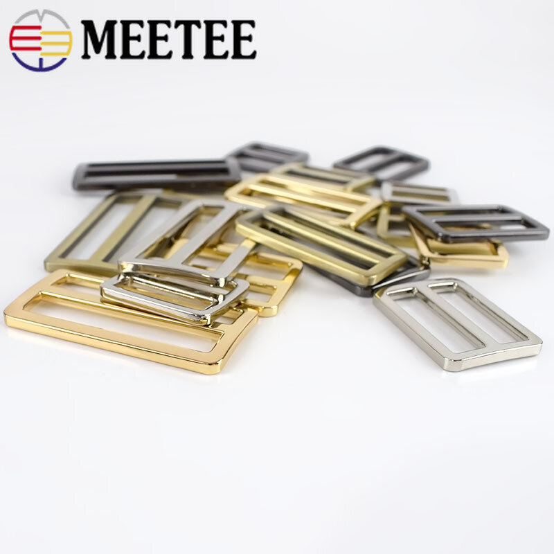 Correas de Metal deslizantes, hebillas ajustables de 15/20/25/32/37/50mm, accesorio de anillo de cinturón de tela para ropa, F4-4, 50 Uds.