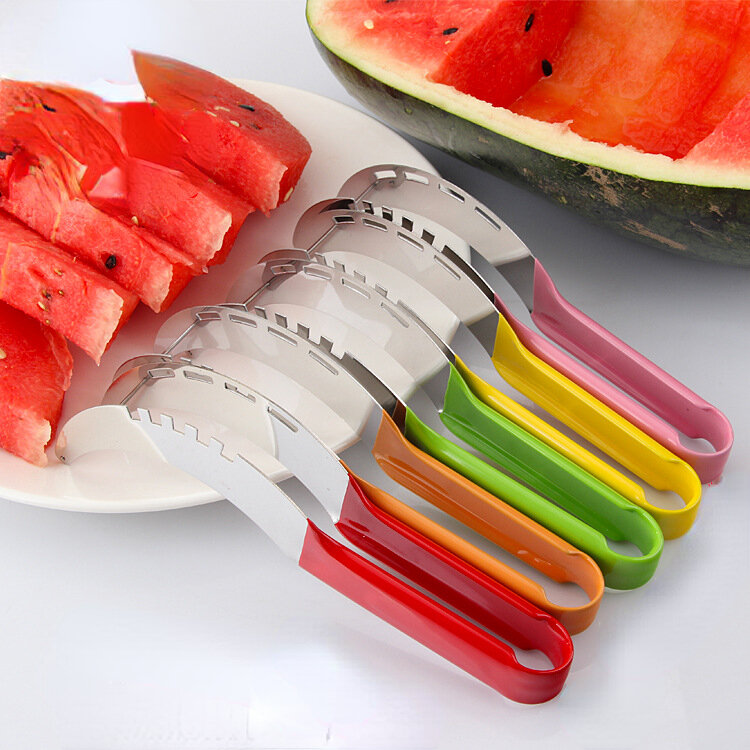 Cortador de melancia aço inoxidável moinho de vento design corte melancia acessórios cozinha gadgets salada ferramenta frutas cortador lavável