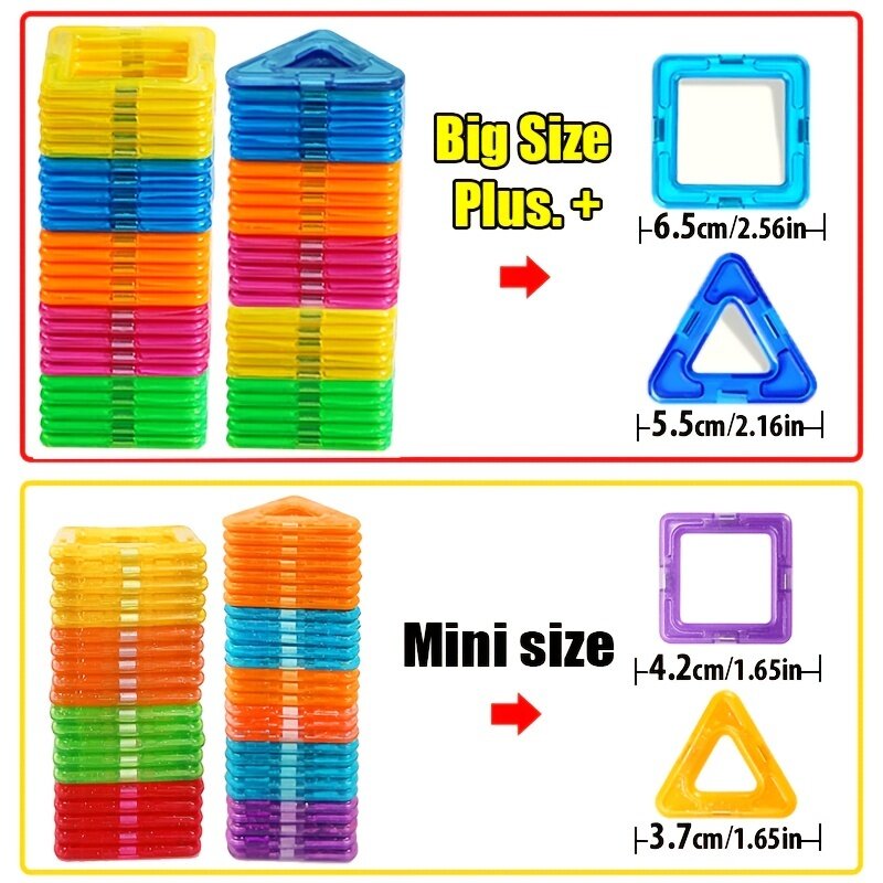 子供のための磁気ビルディングブロック,大きなサイズとミニ,DIYマグネット,子供へのギフト