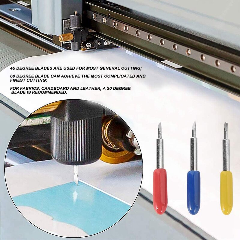 30/45/60 Degree Vinyl Cutter Blades, 50Pcs Tungsten Steel Lettering Cutting Blades for Cutting Plotter Cricut Air/Air 2