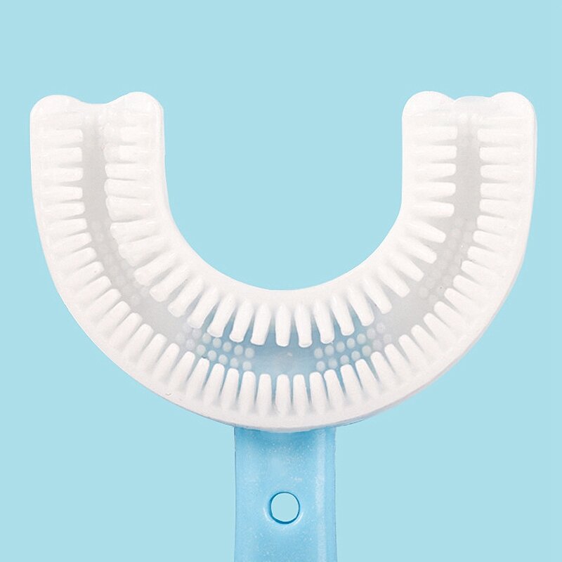 Brosse à dents en forme de U pour enfants, anneau de dentition 360 degrés en Silicone souple, brossage propre, soins buccaux pour bébés