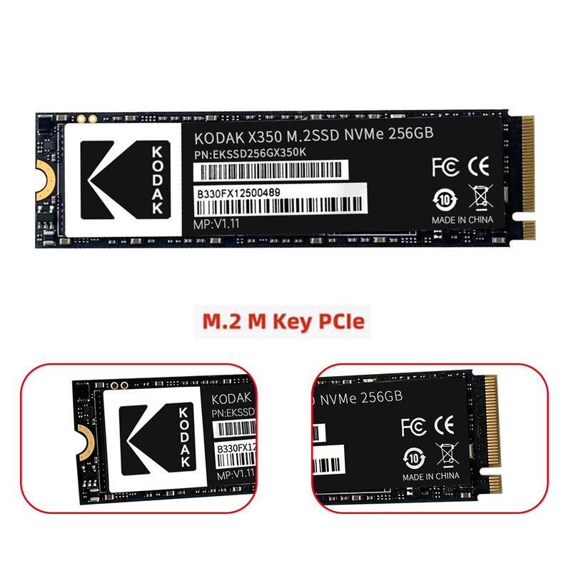 Kodak X350 SSD 128GB 256GB PCIe NVME محركات الأقراص الصلبة 512GB الحالة الصلبة محرك 2280 Gen3 x4 M2 1 تيرا بايت القرص الصلب الداخلي لأجهزة الكمبيوتر المحمولة