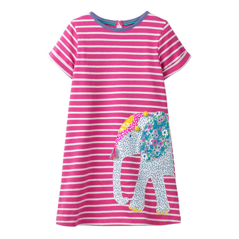 Summer Princess Girls Dresses Animals ricamo abbigliamento per bambini Cotton Party Kids Frocks estate per bambini