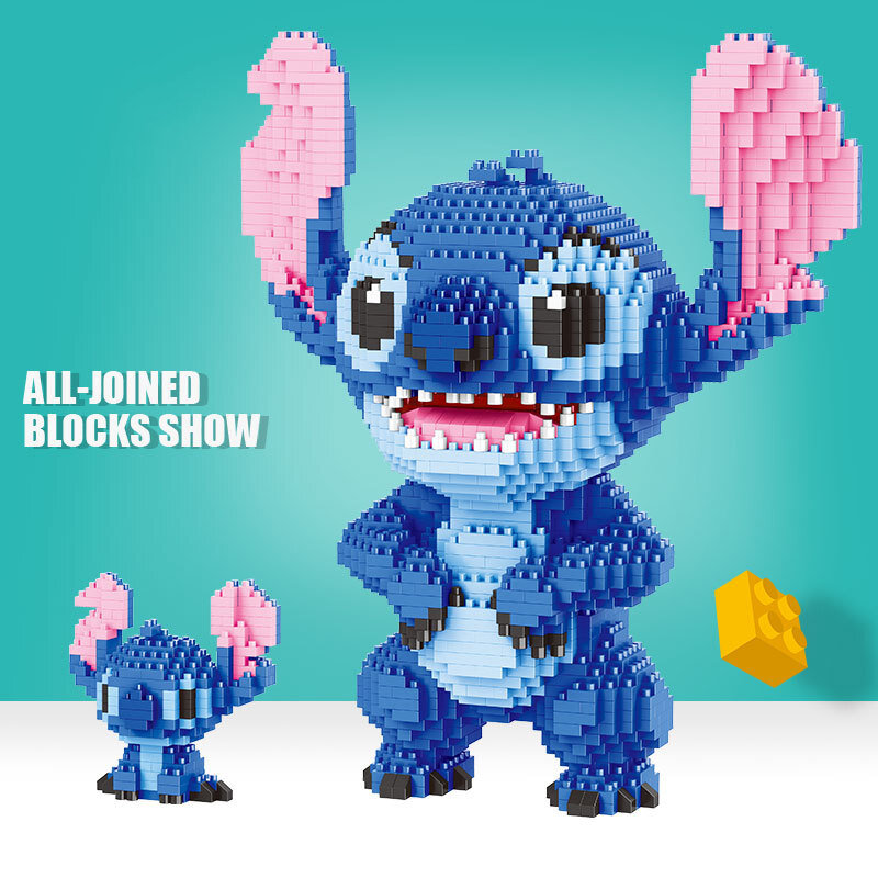 Disney Bộ 2300 + Thời Kim Cương Khối Xây Micro Lilo & Stitch Hình Dễ Thương 3D Mẫu 22Cm Cho Bé mini Gạch Đồ Chơi Quà Tặng
