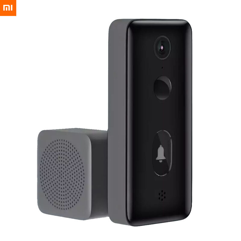 Xiaomi-campainha de vídeo inteligente mi2/lite, identificador facial com ia, visão noturna infravermelha, intercom two, detecção de movimento, sms, push