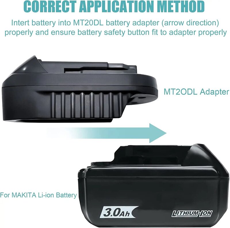 MT20DL Battery Adapter Convert for Makita 18V Li-ion Battery to for DeWalt 18V/20V Lithium-Ion Tool Battery Adapte