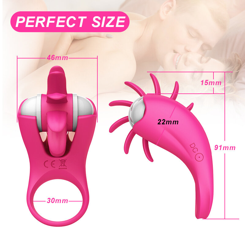 Uomini anello del pene vibratore rotante coppia giocattoli del sesso per le donne Vagina G Spot orgasmo leccare stimolatore del clitoride Cockring blocco dello sperma